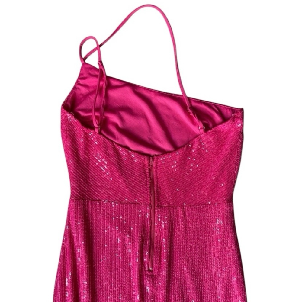 Windsor Women’s Fuchsia Sequin One Shoulder Promo Dress Size 6 - Picture 8 of 11